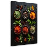 LEINWANDBILD Essen & Trinken 70x100cm - Multicolor, Textil (70/100cm) - Feeby