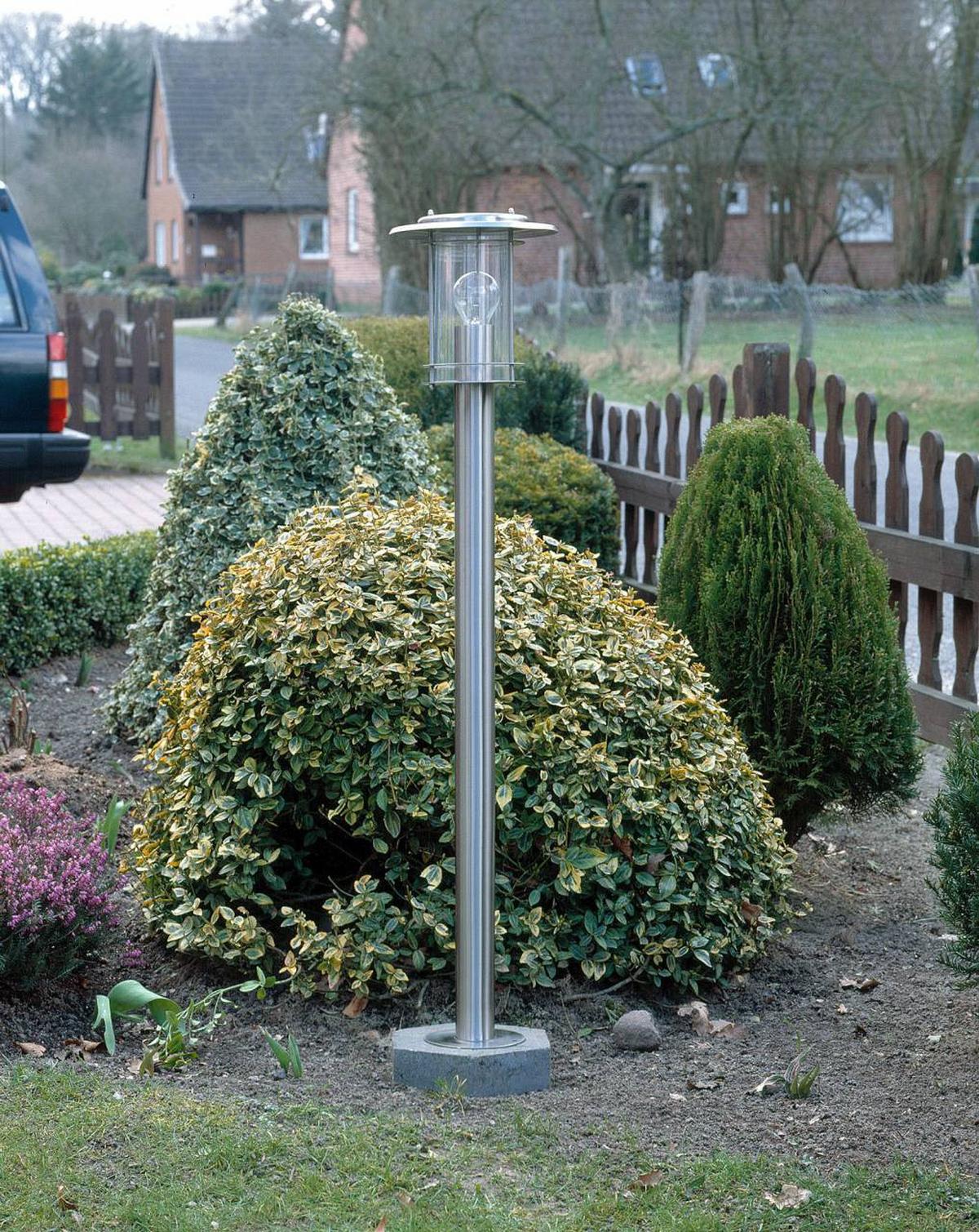 AUSSENSTANDLEUCHTE York 44785/82 - Edelstahlfarben, Metall (20/20/100cm) - Brilliant