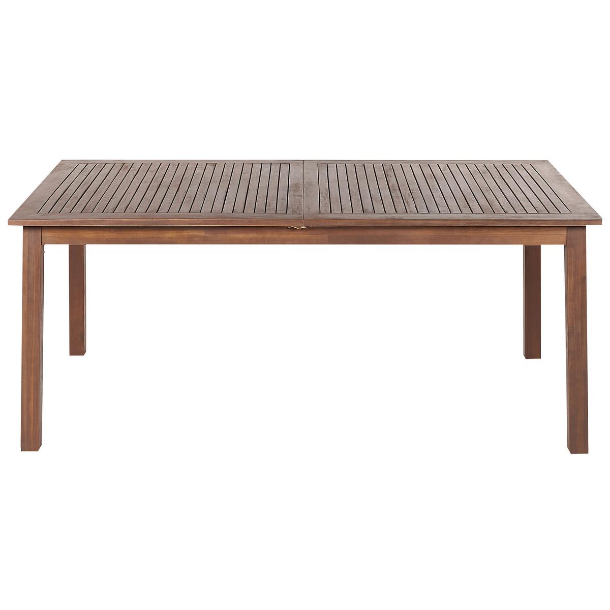 GARTENTISCH Akazienholz dunkelbraun 180-240/100 cm ausziehbar Cesana - Dunkelbraun, Holz (180/100/75cm) - Beliani