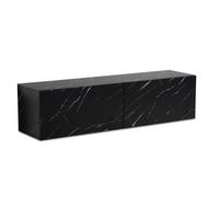 TV-LOWBOARD hängend, Marmor-Optik, Klapptüren, modern, Schwarz 120x30x30 cm - Schwarz, Metall (120/30/30cm) - KADIMA DESIGN