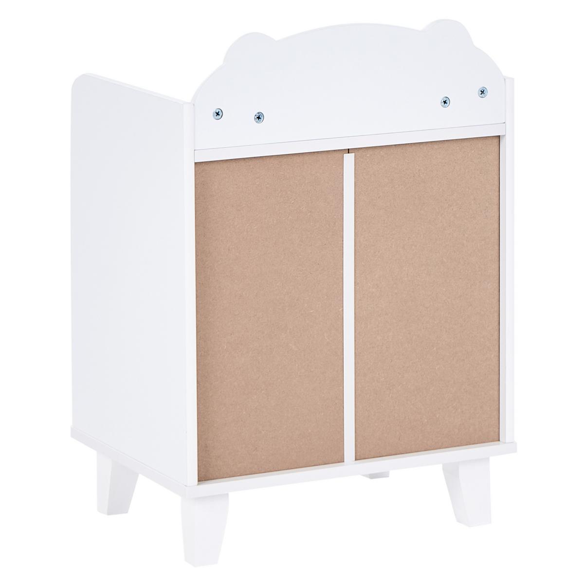 NACHTTISCH mit 2 Schubladen 56 cm Weiß Mimili - Weiß/Braun, Holz/Holzwerkstoff - Beliani