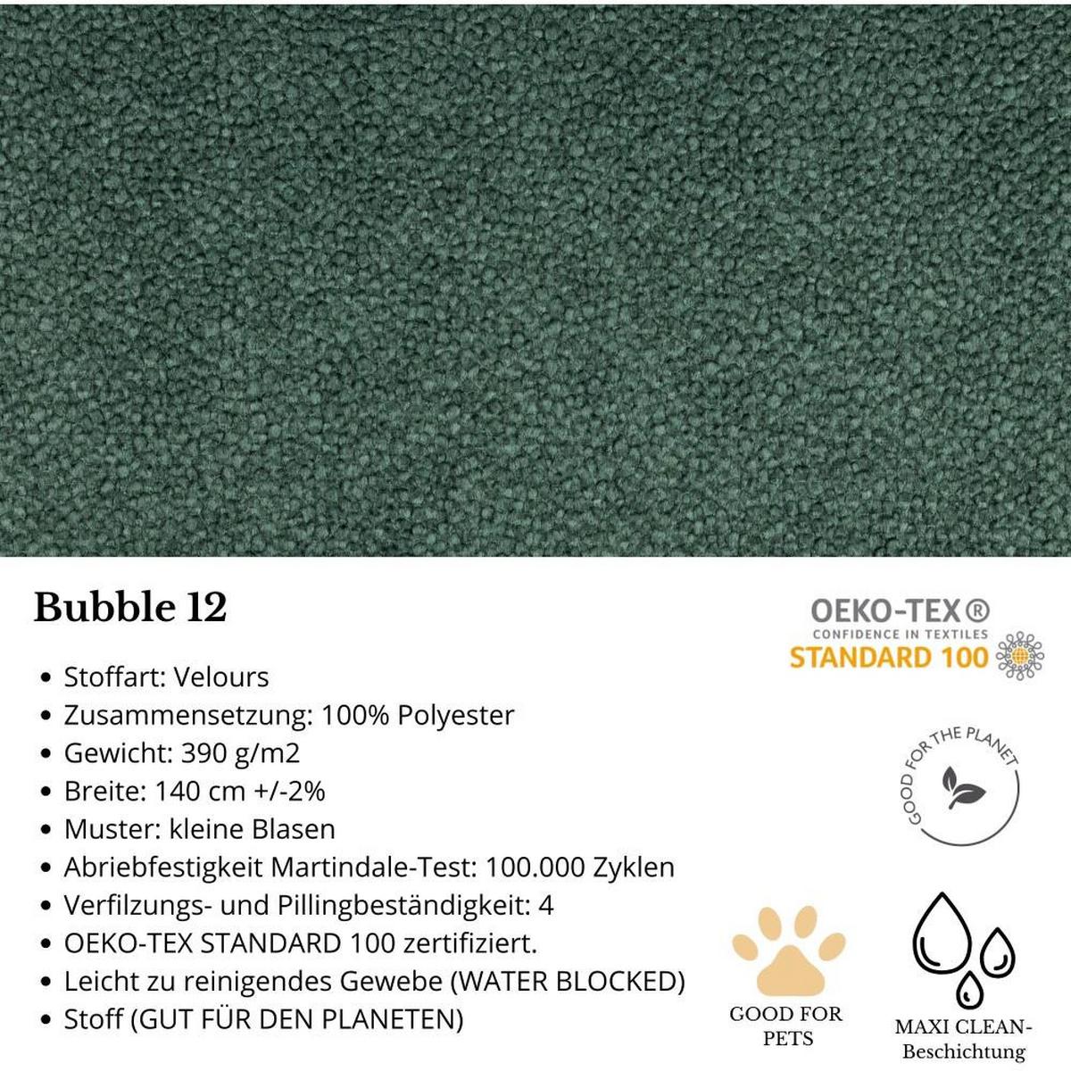 WOHNLANDSCHAFT Fiero U dunkelgrün - Dunkelgrün, Textil (364/87/186cm) - Beautysofa