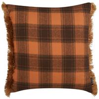 DEKOKISSEN Orange 45/45 cm Barja - Schwarz/Orange, Textil (45/45/12cm) - Beliani