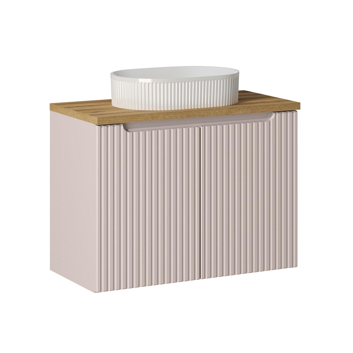 WASCHTISCH 80cm Riva Kaschmir - Beige, Holzwerkstoff (80/57/40cm) - Petits-meubles