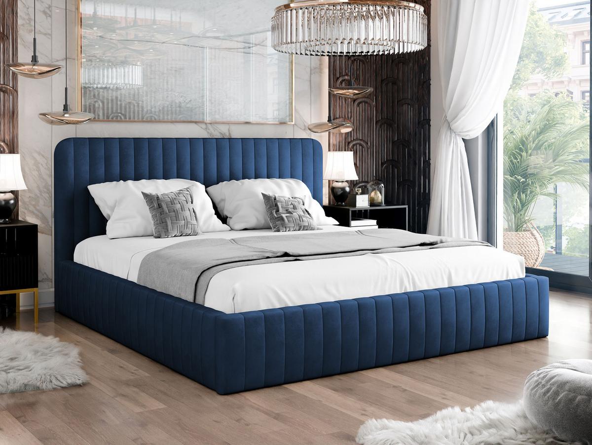 POLSTERBETT Caniko - Blau/Naturfarben, Holz/Holzwerkstoff (160/200cm) - MIRJAN24