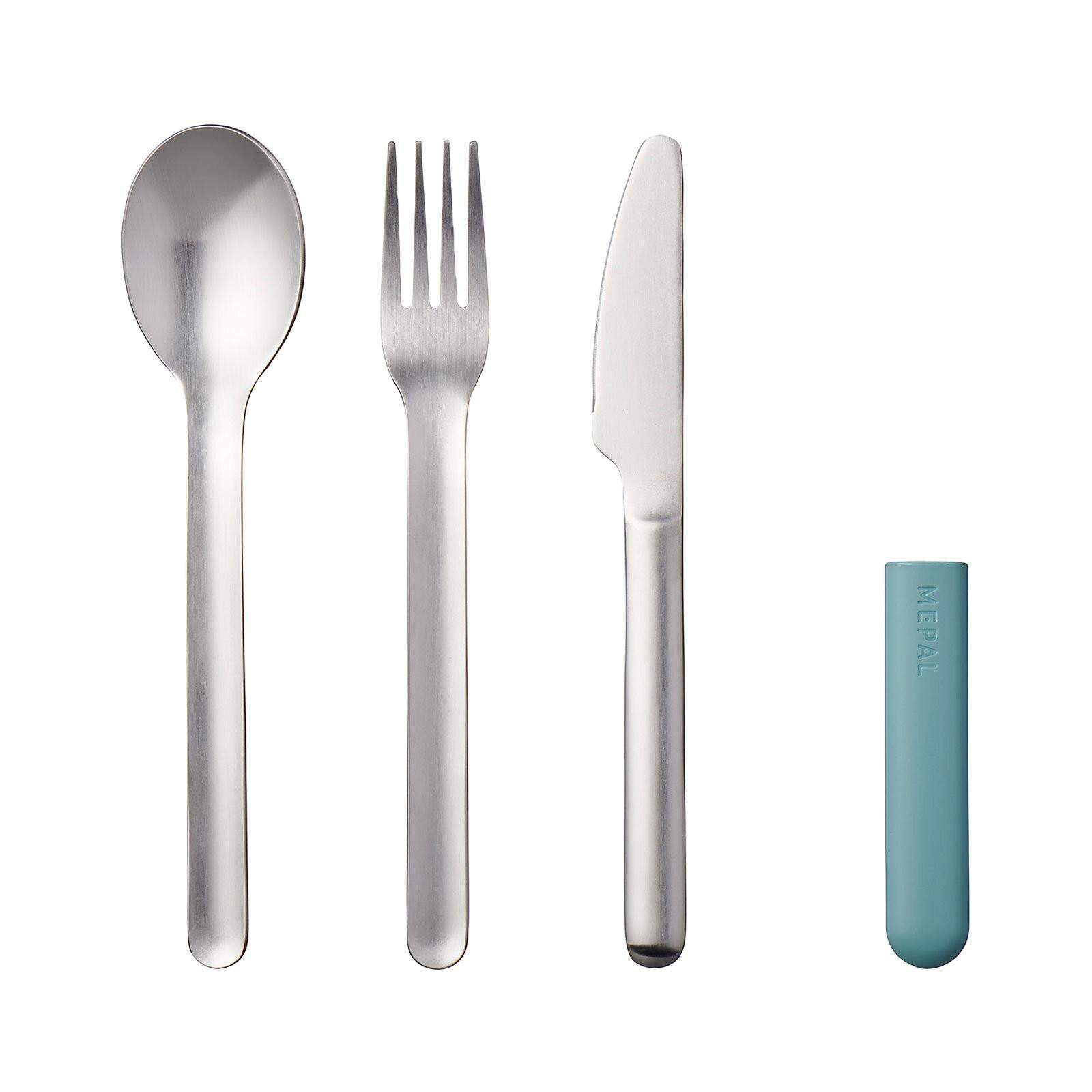 BESTECKSET BLOOM Nordic Green 3-tlg. - Türkis, Kunststoff/Metall - Mepal