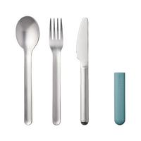BESTECKSET BLOOM Nordic Green 3-tlg. - Türkis, Kunststoff/Metall - Mepal