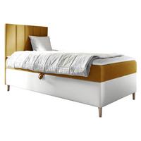 BOXBETT Maja Junior 1, Seite zum Öffnen des Bettkastens: Links - H3 - Gelb/Weiß, Holz (90/200cm) - MIRJAN24