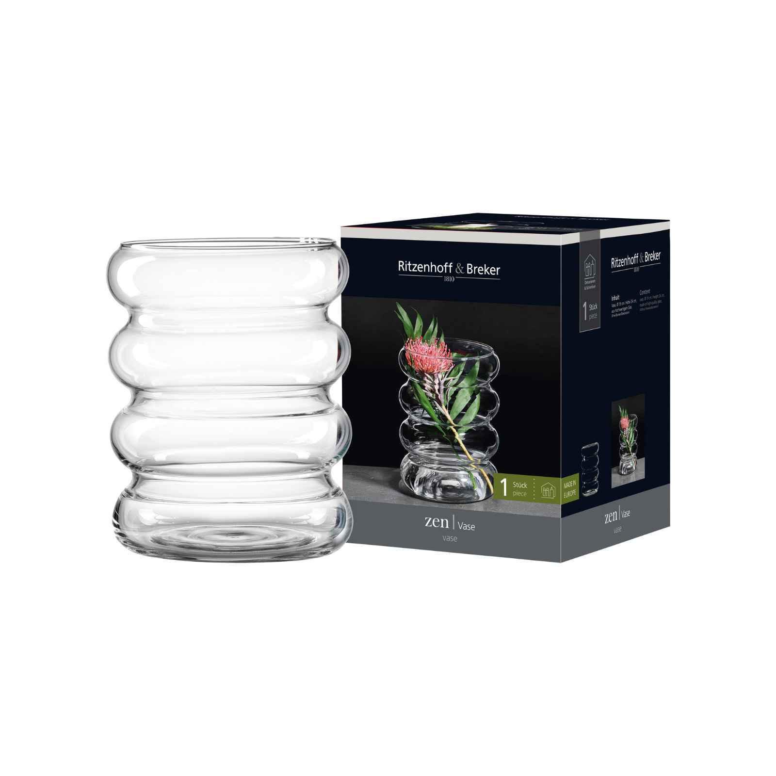 VASE Zen transparent 25 cm - Transparent, Glas (25cm) - Ritzenhoff Breker