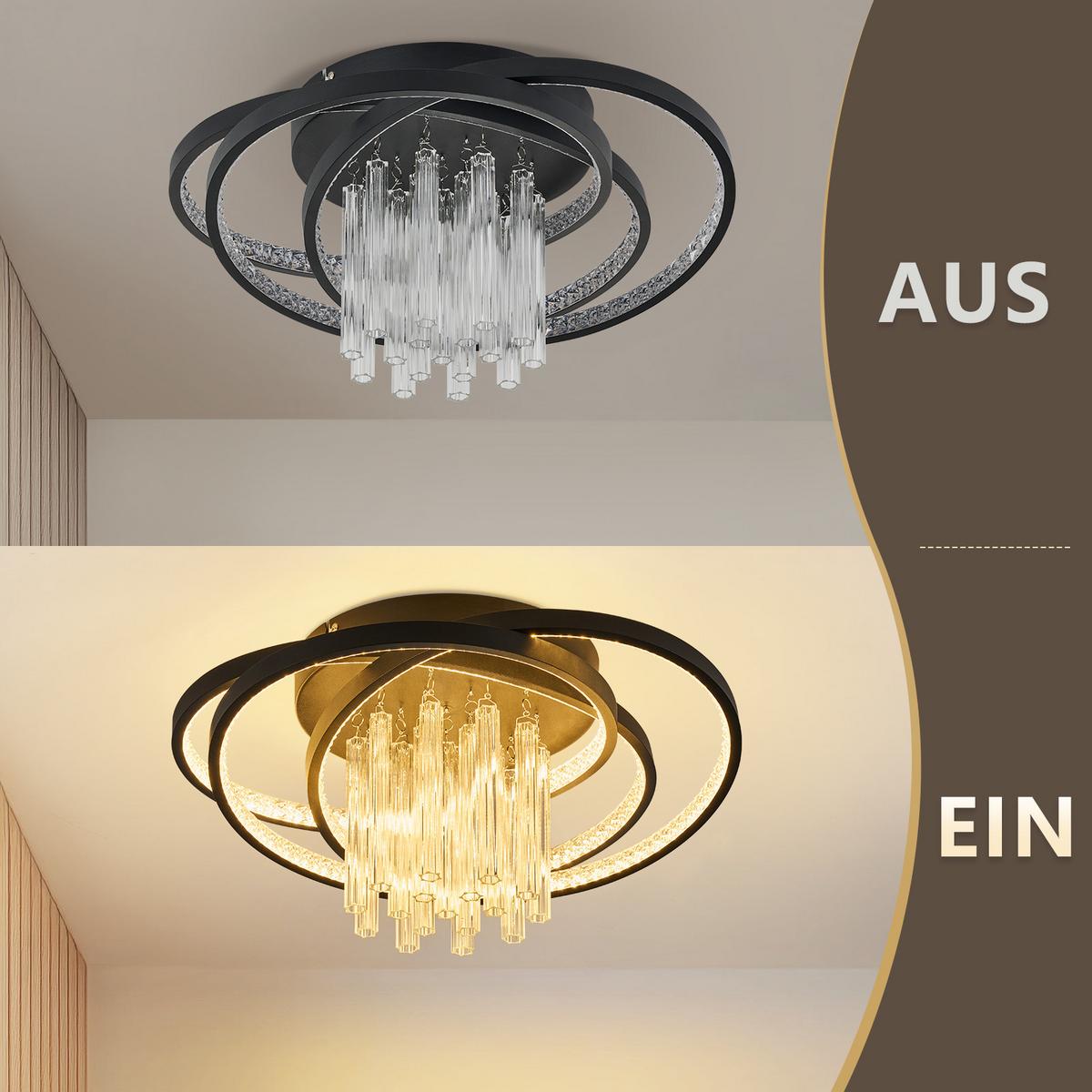 LED DECKENLEUCHTE Nixalin 48/25/20 cm - Schwarz, Metall (48/25/20cm) - ZMH