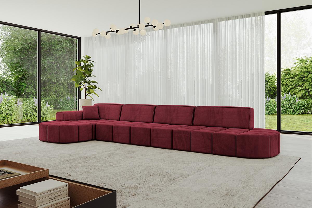 ECKSOFA Ottomane Links LIVO-L3 - 422x173x79,5 cm Bordeauxrot - Bordeaux, Holzwerkstoff/Textil (422/173cm) - ALTDECOR