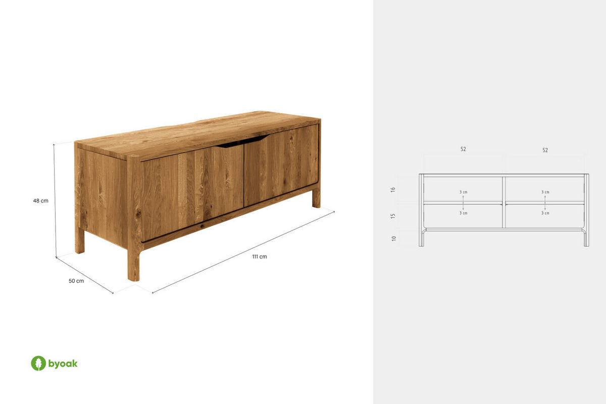 TV-SCHRANK PAUL Kernbuche - Kernbuche, Holz (111/48/50cm) - byoak