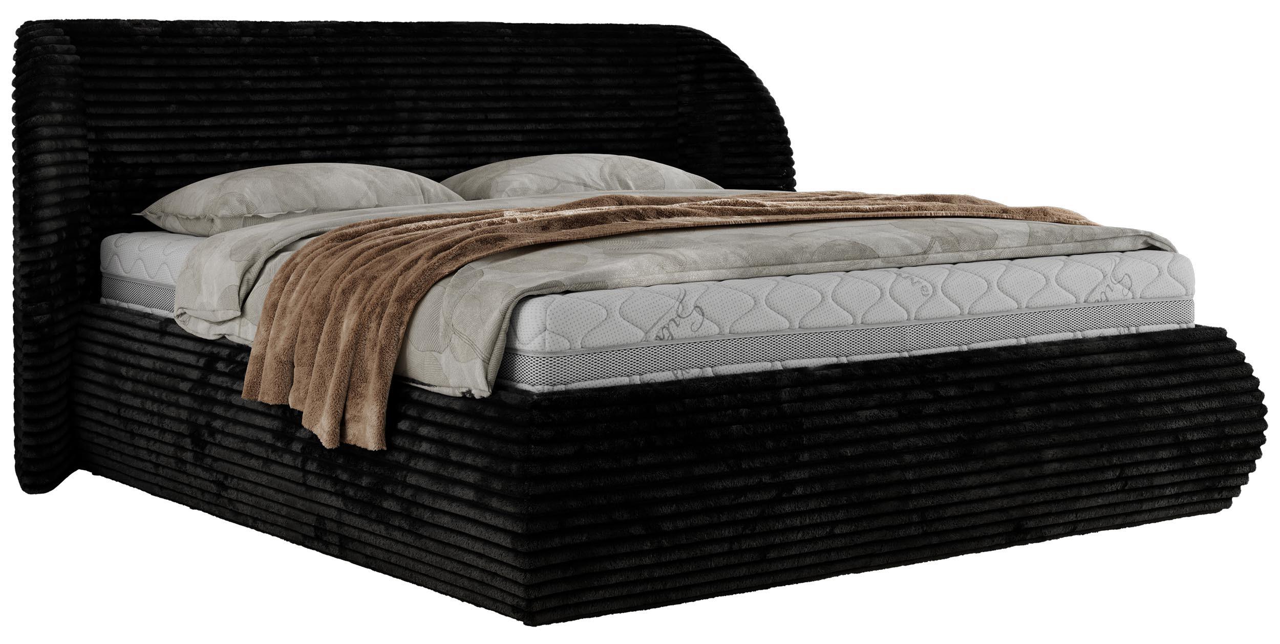 POLSTERBETT CAELA CLASSIC 180/200 - Schwarz Cord - ohne Matratze - Schwarz, Textil (180/200cm) - MKS