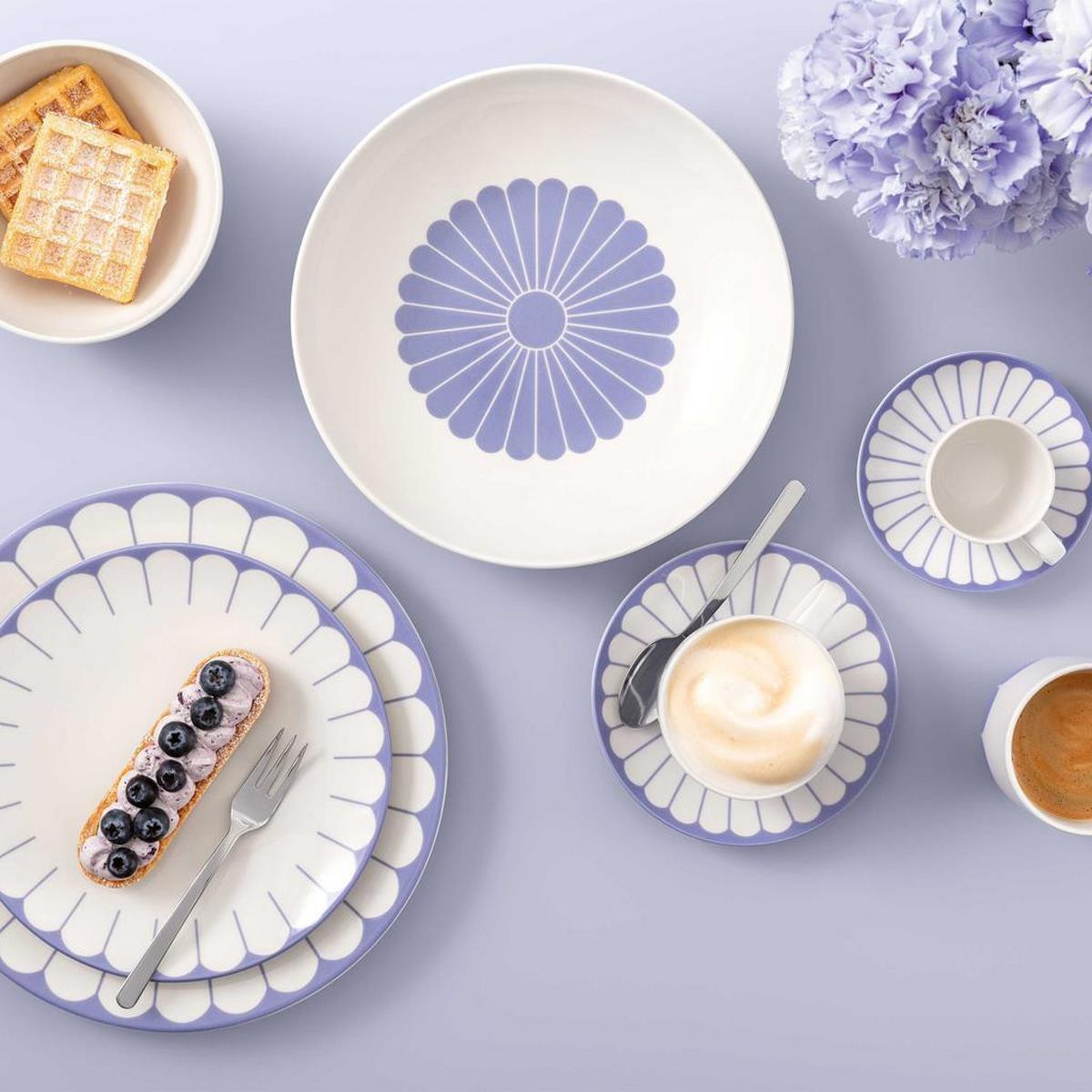 KAFFEEUNTERTASSEN Fleur Couleur Bleu ø 14,8 cm 6er Set - Blau, Keramik (14.8cm) - Villeroy & Boch