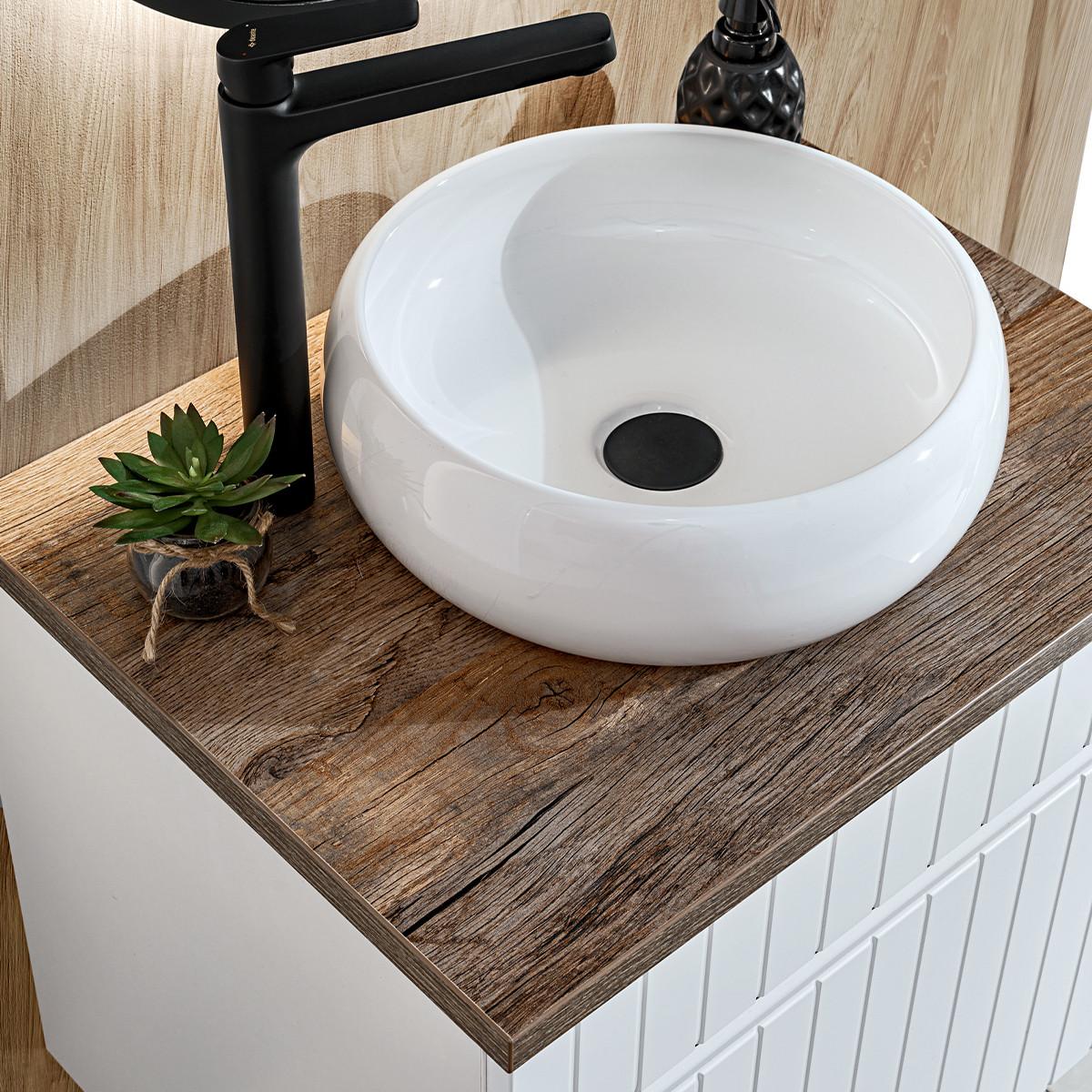 WASCHTISCH 60cm Zelie Weiß - Weiß, Holzwerkstoff (60/48/46cm) - Petits-meubles