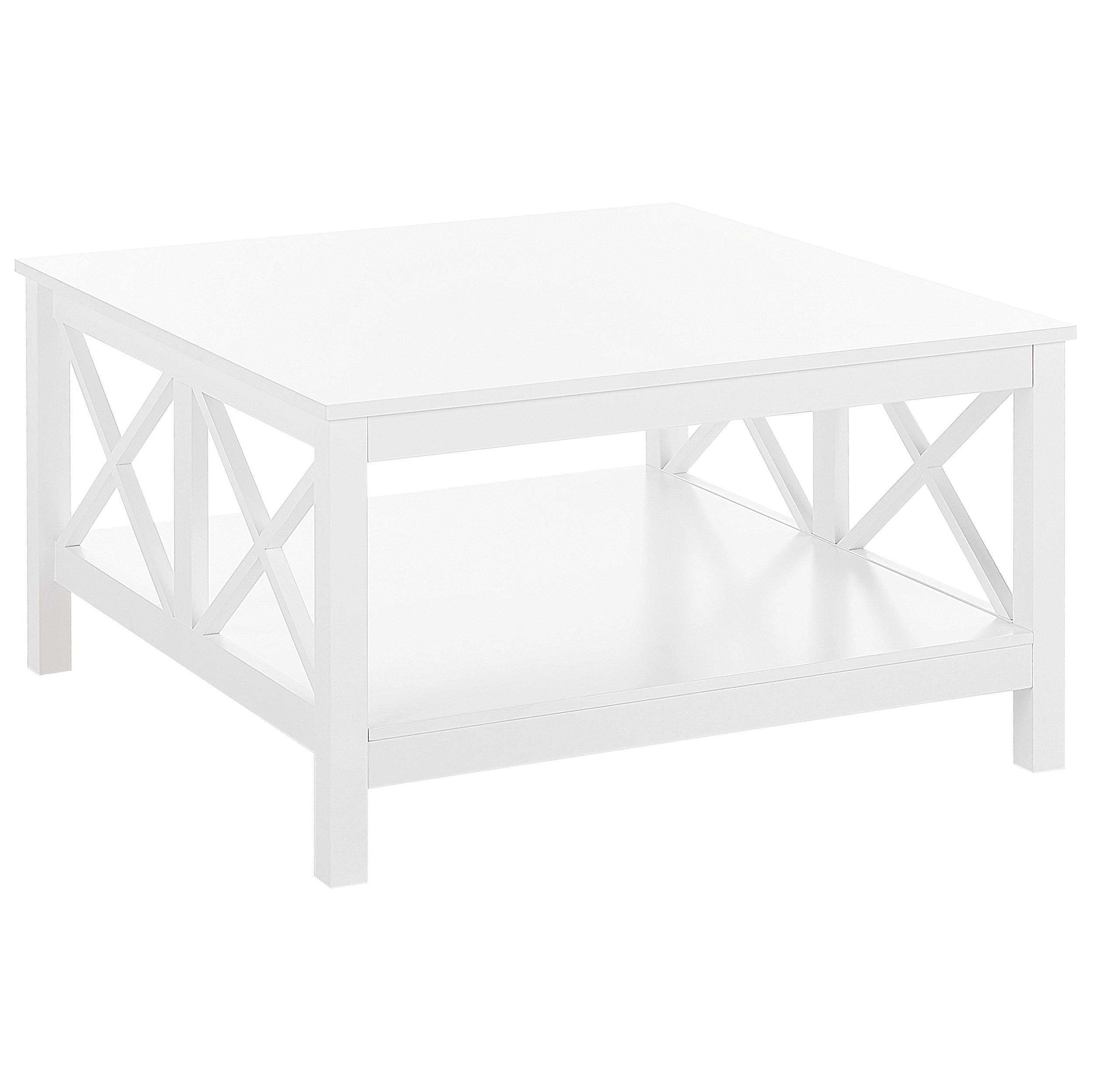 COUCHTISCH weiß quadratisch 80/80cm Lotta - Weiß, Holzwerkstoff (80/80/45cm) - Beliani