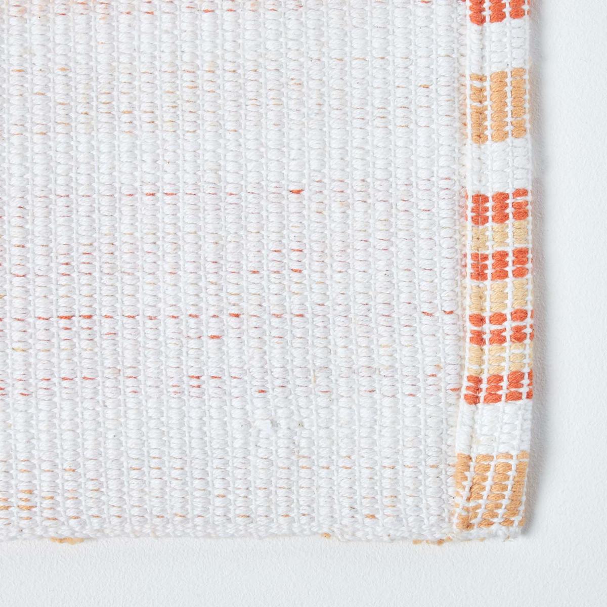 BADEMATTE 40/60 cm gestreift, Baumwolle - Orange, Textil (40/60cm) - Homescapes