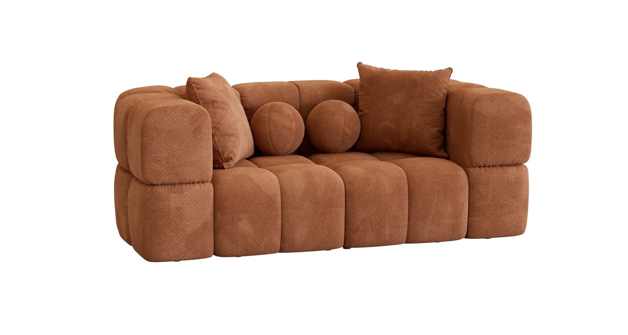 SOFA 2-sitzer Vega - Rotbraun, Holzwerkstoff/Textil (200/77/103cm) - Fun Möbel