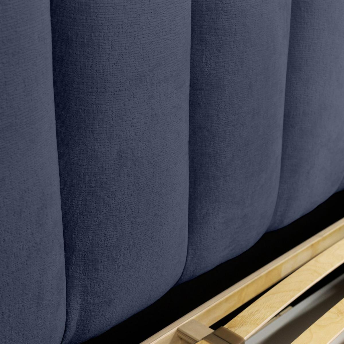POLSTERBETT Heda Komplettset - Blau, Holzwerkstoff/Textil (180/200cm) - Fun Möbel