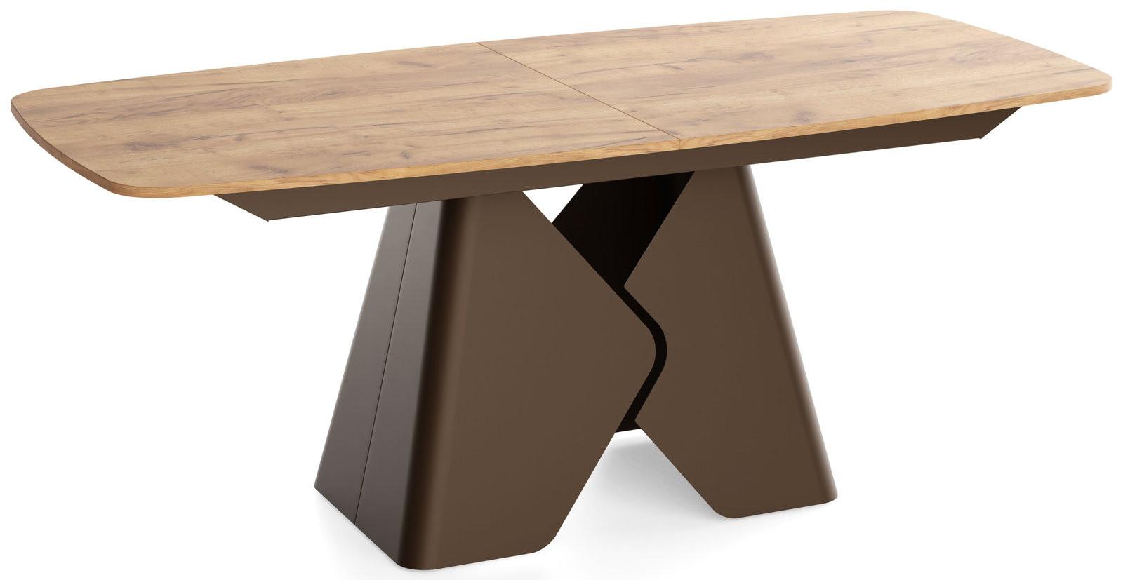 ESSTISCH Vanta rechteckig ausziehbar verlängerbar mit Braunem Metallgestell, Eiche Braun 200-290/90/76 cm - Eiche Wotan/Braun, Holzwerkstoff/Metall (90/290/76cm) - WFL GROUP