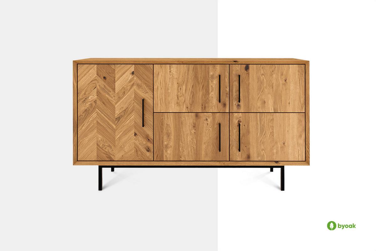 KOMMODE BREIT LEON Wildeiche - Wildeiche, Holz (144/80/45cm) - byoak