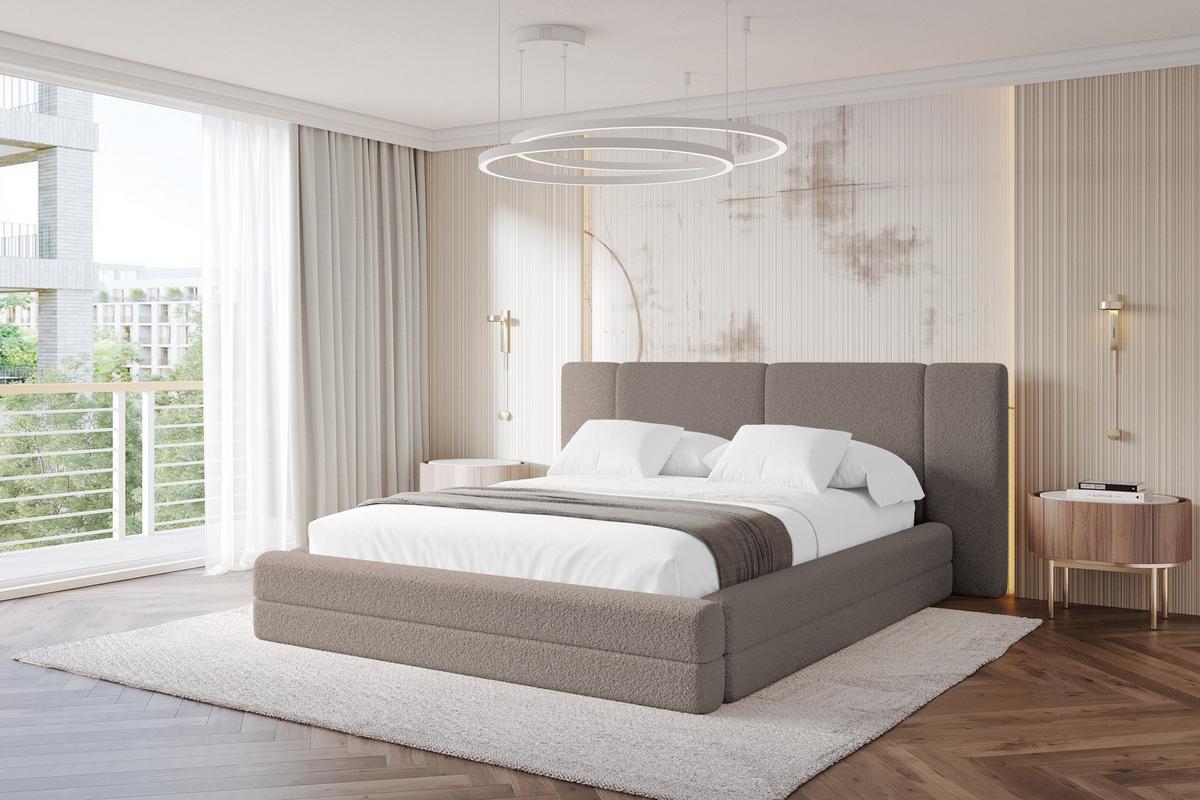 POLSTERBETT mit Bettkasten und Lattenrost, Bett mit Matratze H3/H4 - TEVO 140x200 Braun - Braun, Holzwerkstoff/Textil (140/200cm) - ALTDECOR