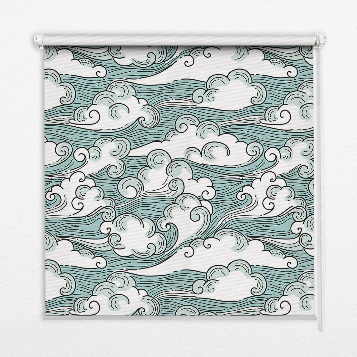 INNENROLLO - Fensterrollo - Rollo - 140x140 cm - Wolken und Wind - Weiß, Kunststoff (140/140/0.5cm) - TULUP