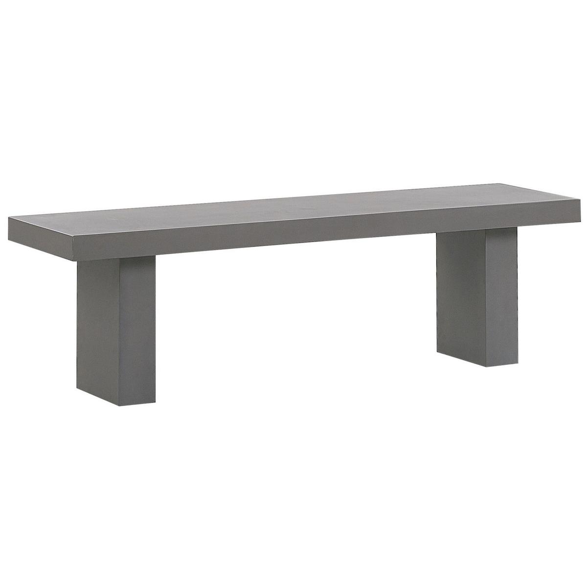 GARTENMÖBEL SET 6-Sitzer Beton grau 2 Bänke T-Form 2 Hocker Taranto - Grau, Stein - Beliani