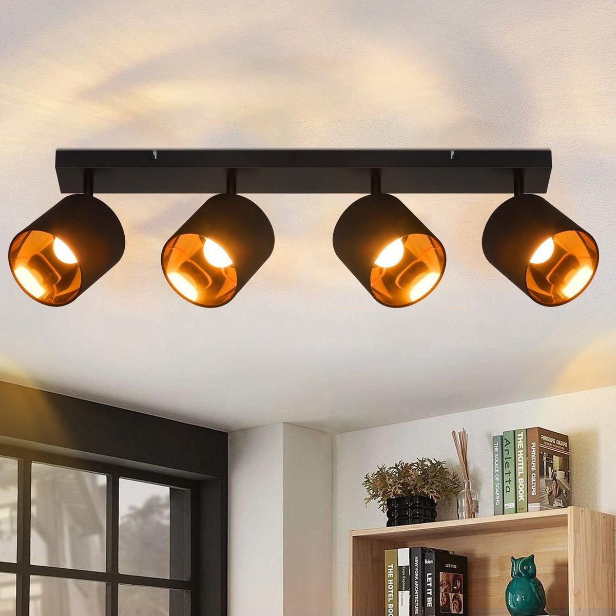 DECKENSTRAHLER Brand 4-flammig 67/11/20 cm - Schwarz, Textil (67/11/20cm) - Nettlife