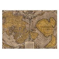 FOTOTAPETE 208x146 cm - Historische Kartographie - Gelb, Textil (208/146cm) - Wallfluent