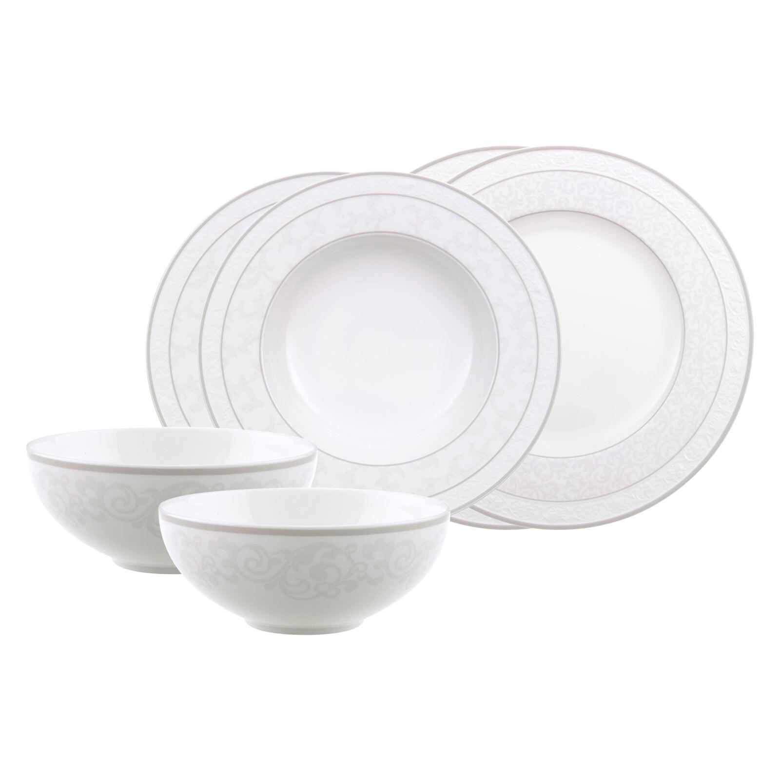 BASIC-SET Gray Pearl weiß 6-tlg. - Weiß, Keramik (2/2/2cm) - Villeroy & Boch