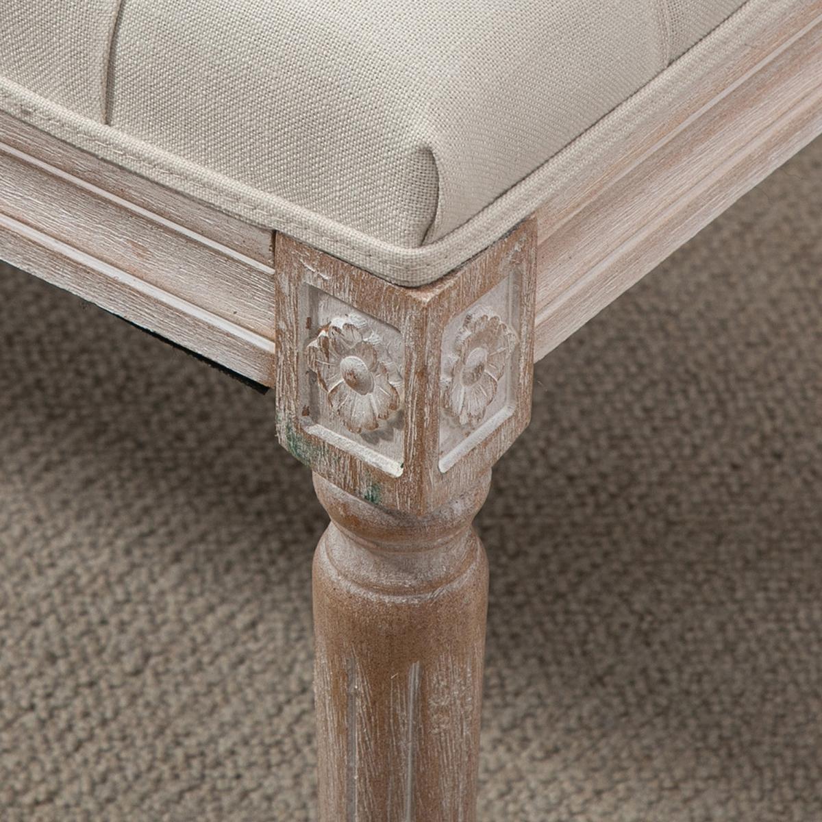 SITZHOCKER, Polsterbank mit Leinenoptik, Cremeweiß - Weiß, Kunststoff (40/43/80cm) - HOMCOM