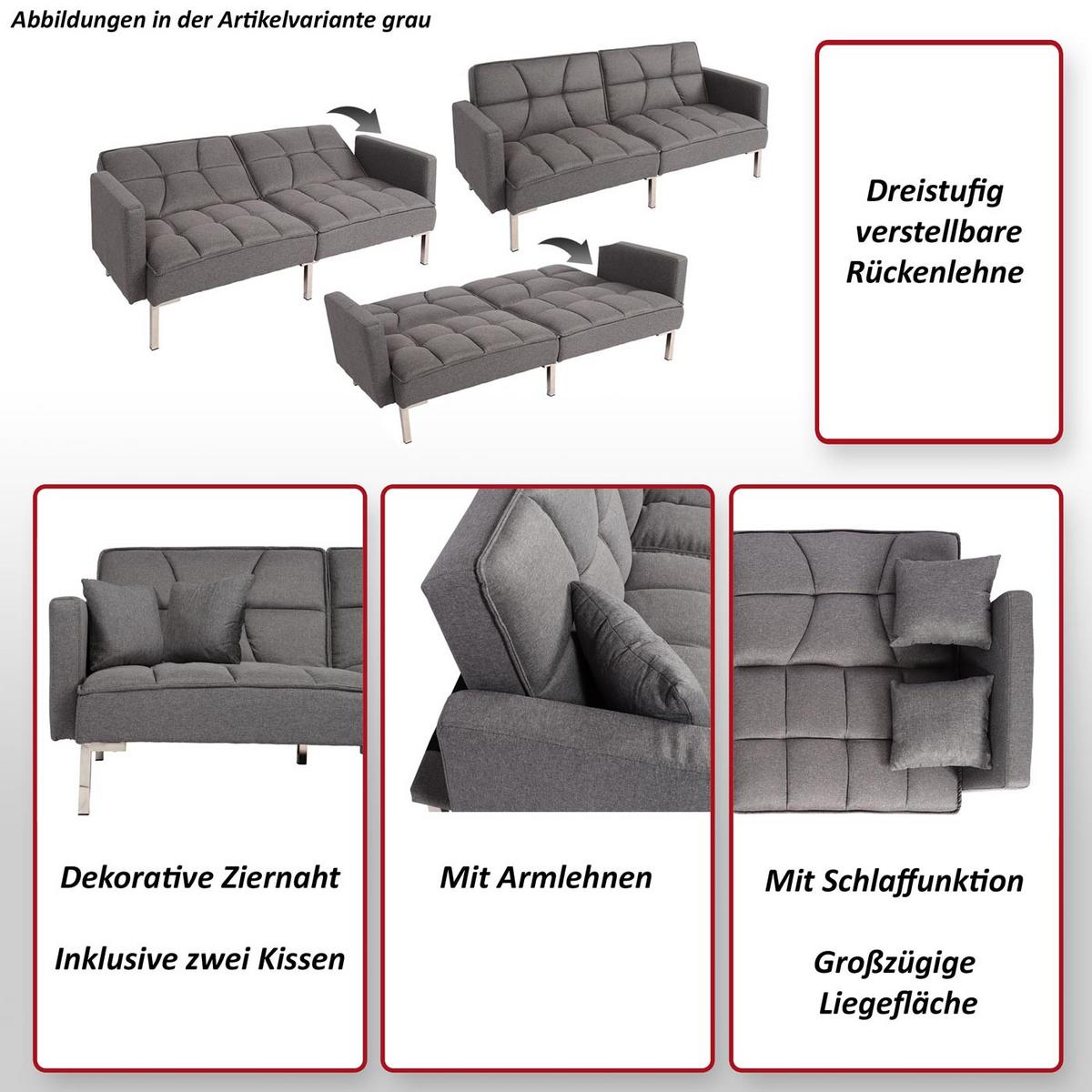 SCHLAFSOFA Beige - Beige, Textil (190/83/87cm) - MCW