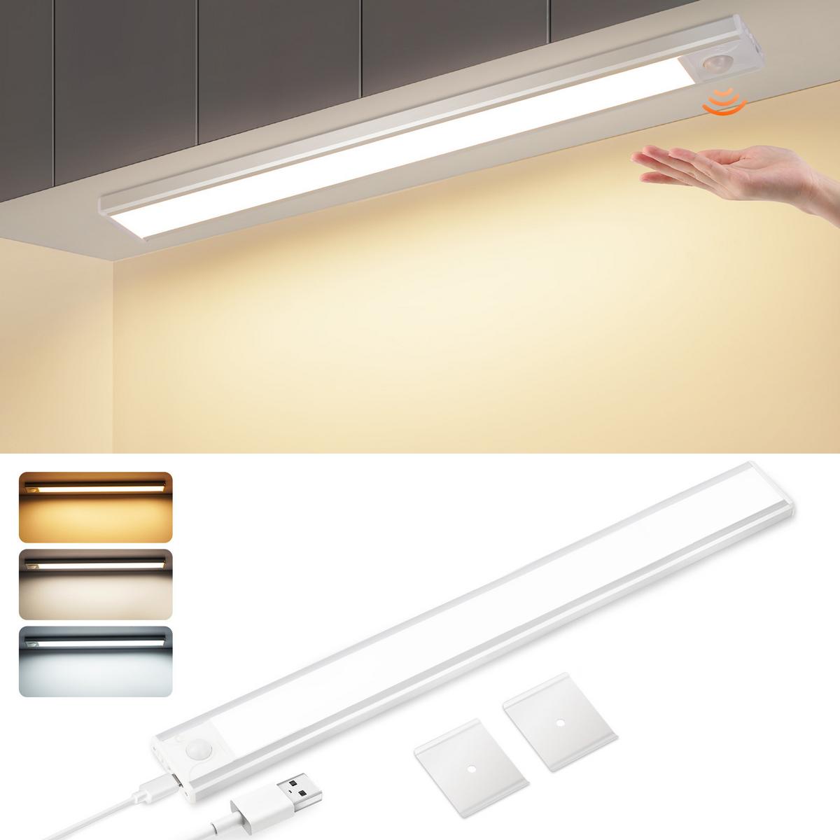 SCHRANKLEUCHTE LED Stralhügel 4/1/40 cm (2er-set) - Silberfarben, Metall (40/4/1cm) - ZMH