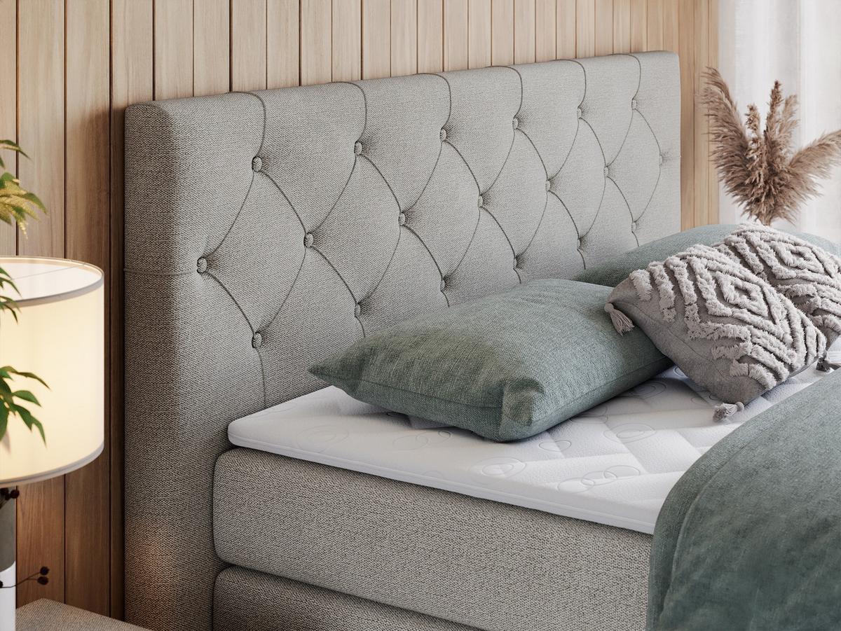 BOXSPRINGBETT KING VELEN 120/200 Beige Struktur - H4 - Beige, Holz/Textil (120/200cm) - MKS
