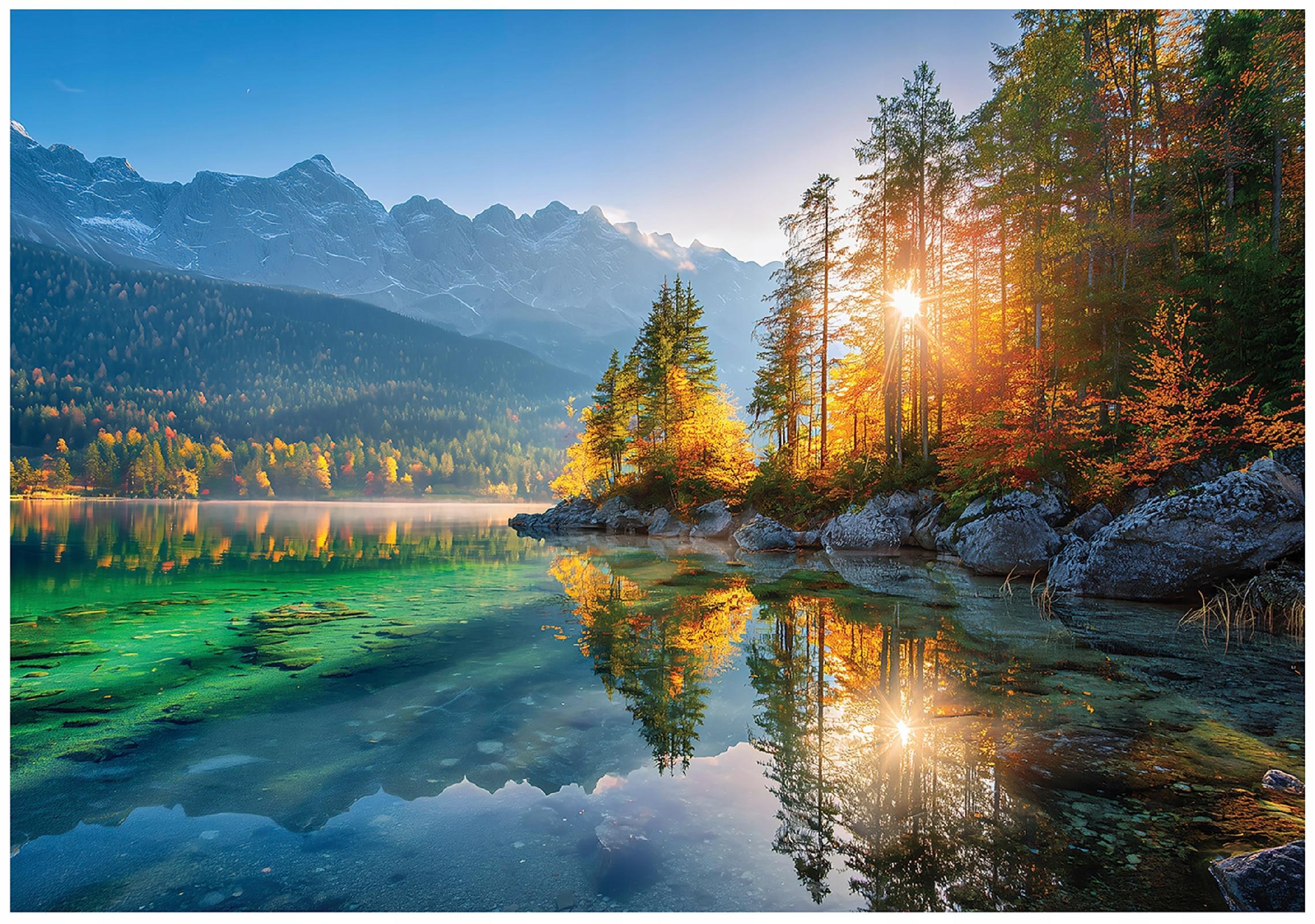 FOTOTAPETE Landschaft Gebirge Blau 300x210 cm - Multicolor, Papier (300/210cm) - Wallarena