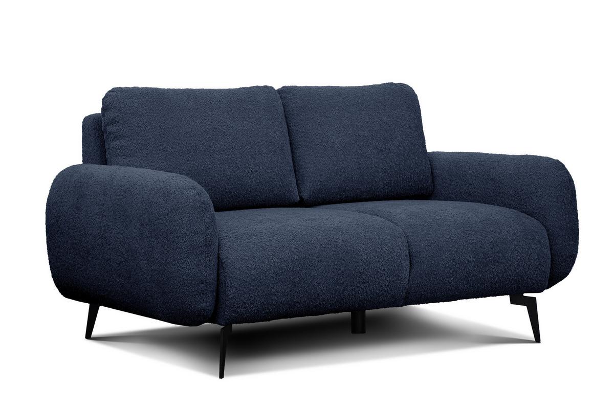 SOFA FEBE 2-Sitzer, marineblau - Blau/Schwarz, Holz/Textil (160/82/96cm) - Wozimo