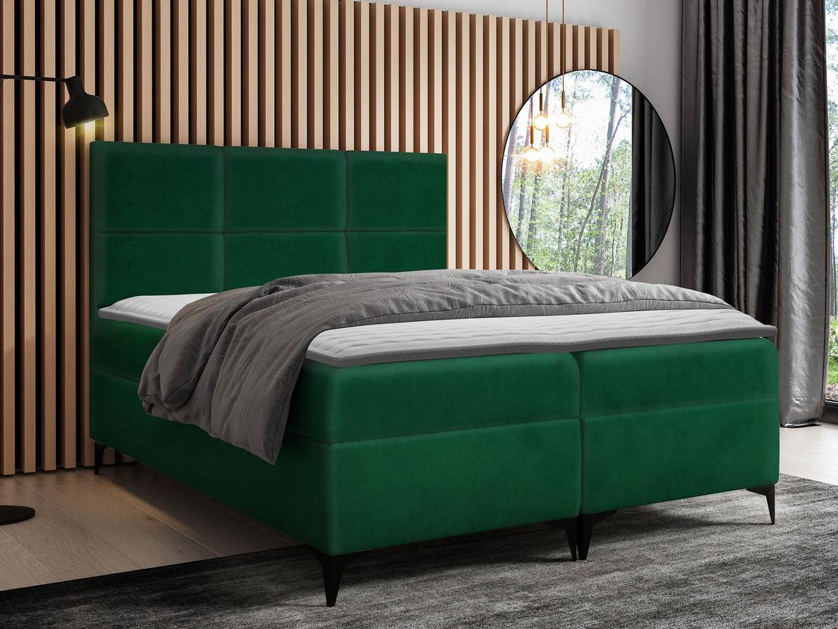 BOXBETT Fava - H3 - Grün, Holz/Textil (160/200cm) - MIRJAN24