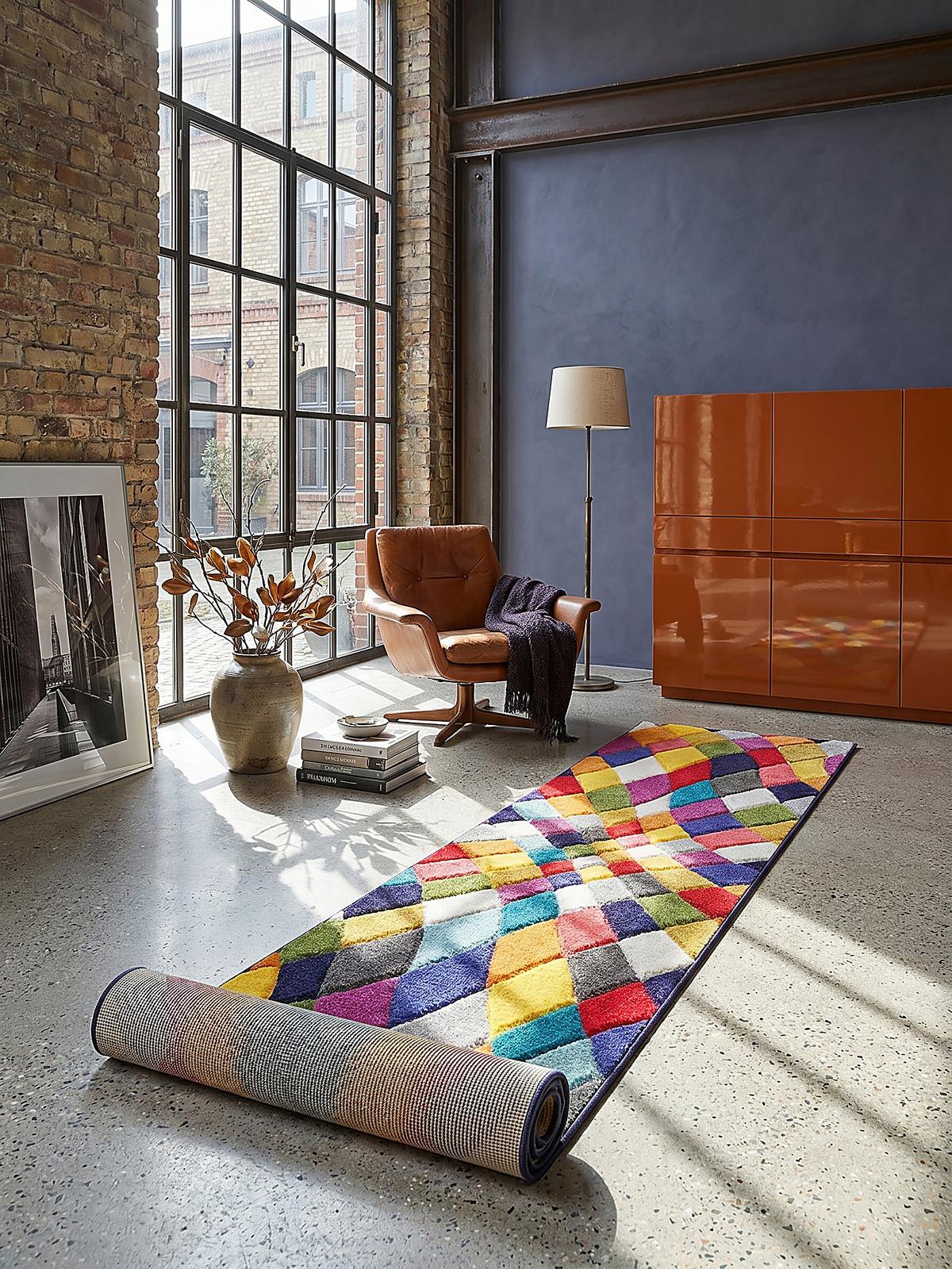 TEPPICH MEON, geometrisch, Florhöhe 11 mm, Bunt, 66 x 230 cm - Multicolor, Textil (66/230cm) - KADIMA DESIGN