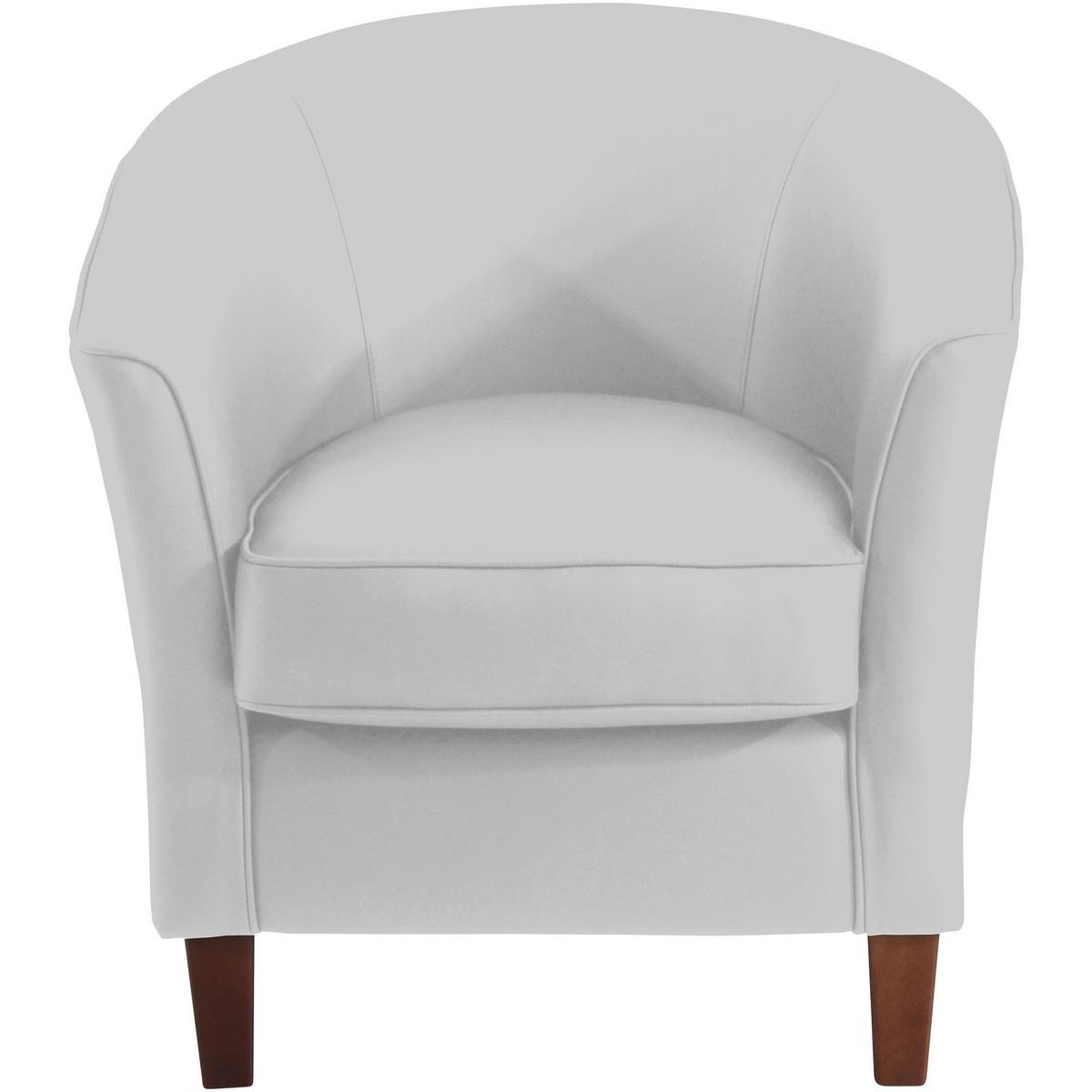 SESSEL Karine Bezug pigmentiertes Nappaleder Buche nussbaum dunkel / weiß - Weiß, Kunststoff (70/74/70cm) - 58aufmkessel