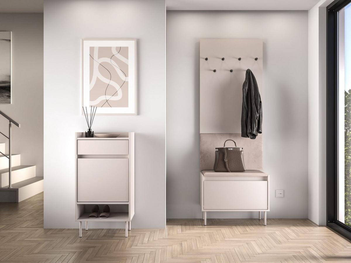 SCHUHSCHRANK Dioce Kaschmirgrau mit Schublade 50 cm - Taupe, Holz/Holzwerkstoff (49.8/95/33.3cm) - Selsey