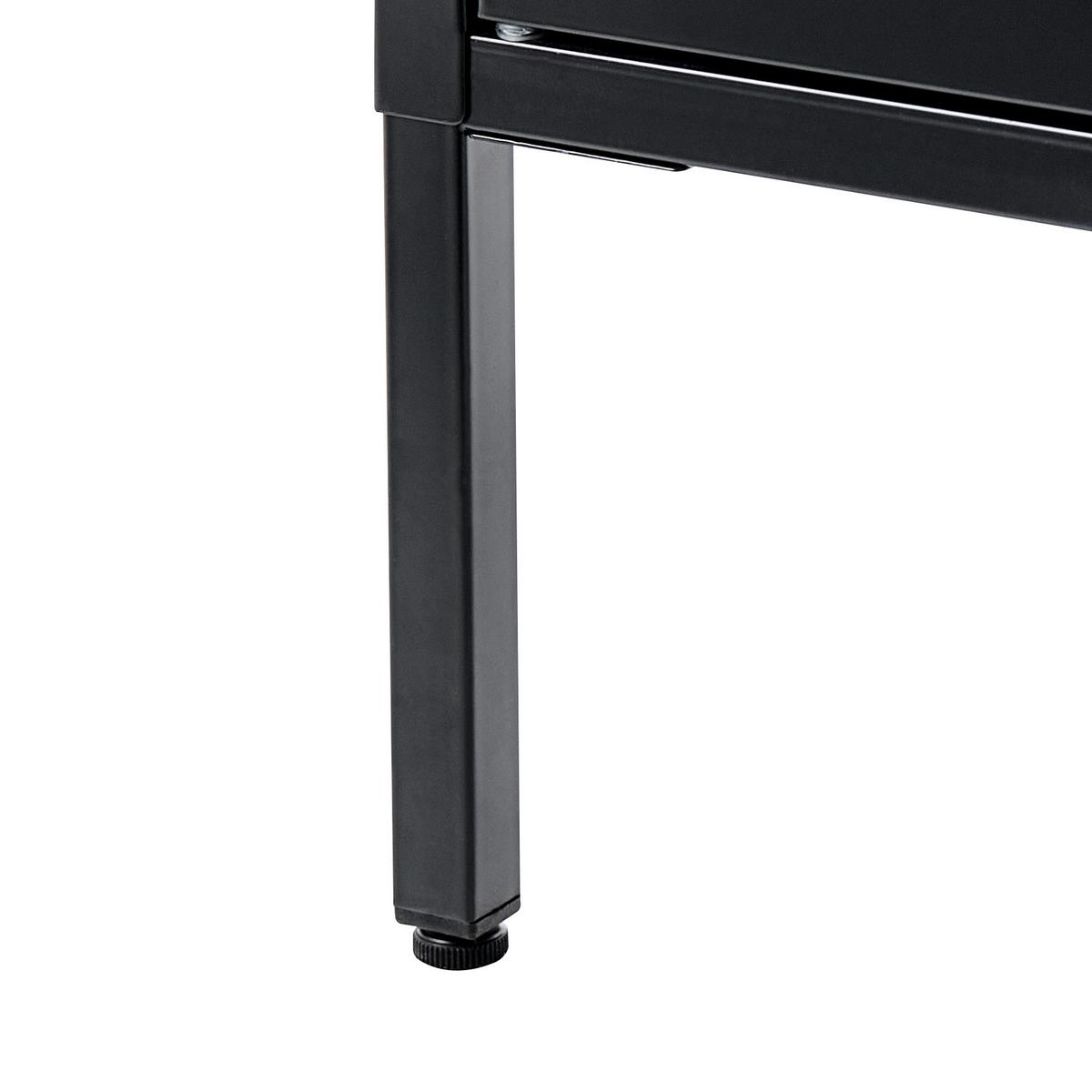 VITRINE Metall schwarz 4 Fächer 176 cm Harty - Schwarz, Metall (80/176/35cm) - Beliani