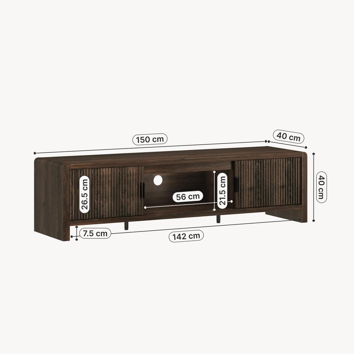 FERNSEHSCHRANK Lukkodso - Walnussfarben, Holzwerkstoff (150/40/40cm) - [en.casa]