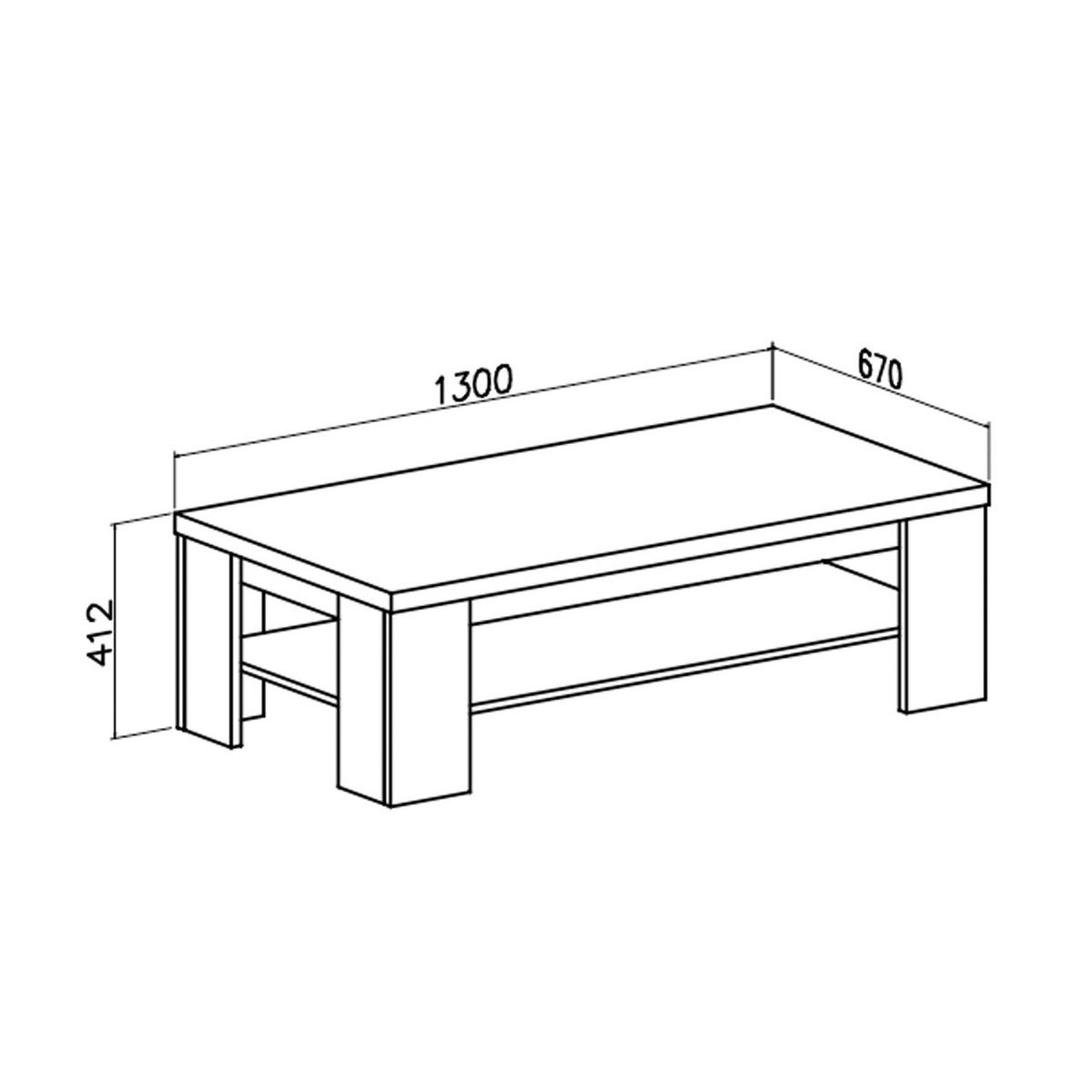 COUCHTISCH VINCI Kaffeetisch Andersen Kiefer / Wotan Eiche - Eichefarben, Holzwerkstoff (67/130/41cm) - Lookway