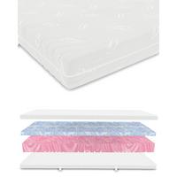 HYBRIDMATRATZE 120x200 cm – 22 cm Höhe – Gelauflage – Kaltschaumkern – H2 H3 – 7 Zonen ergonomisch - Weiß, Textil (120/200cm) - Mister Sandman