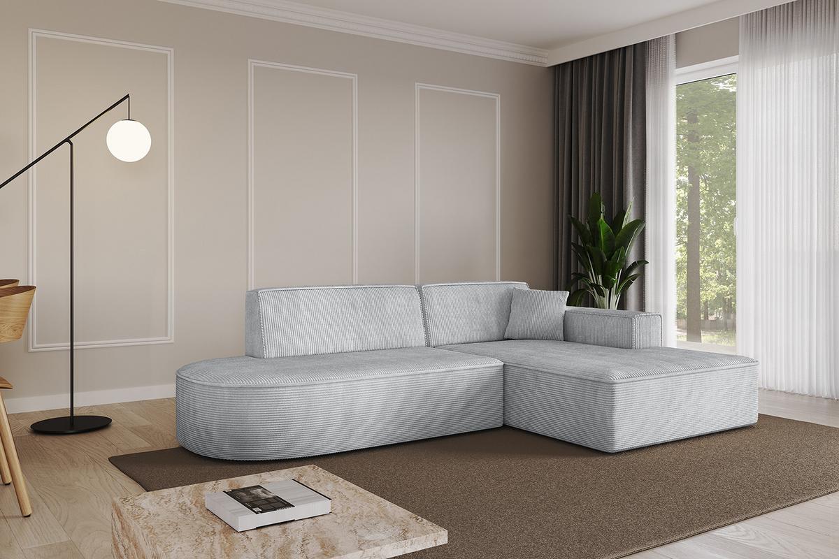 ECKSOFA Ottomane Rechts IREA-L1-v4 - 232x165x77 cm Grau - Grau, Holzwerkstoff/Textil (232/165cm) - ALTDECOR