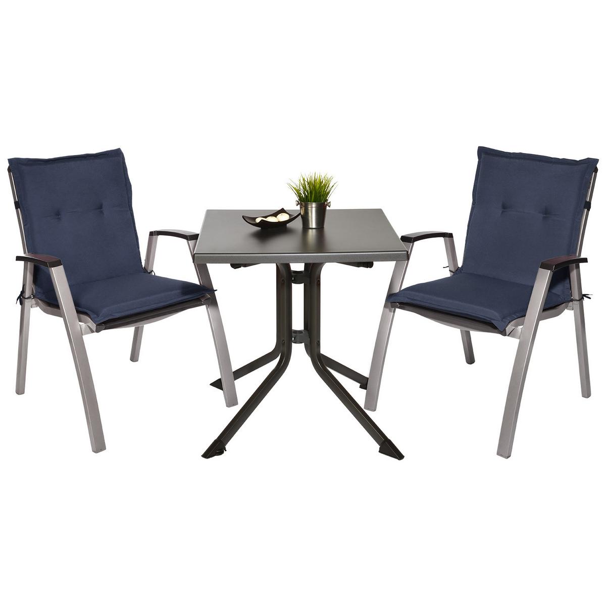 NIEDERLEHNERAUFLAGE Loft NL 100/50/6cm Dunkelblau 4tlg - Dunkelblau, Textil (50/6/100cm) - Beautissu 