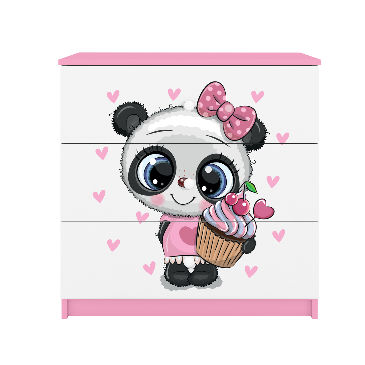 KOMMODE Babydreams Panda 81/81/41 - Rosa, Holzwerkstoff (81/81/41cm) - RAUMHIRSCH FURNITURE