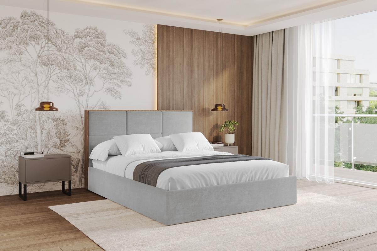 POLSTERBETT mit Bettkasten und Lattenrost, Bett mit Matratze H3/H4 - LILA 140x200 Grau - Hellgrau, Holzwerkstoff/Textil (140/200cm) - ALTDECOR