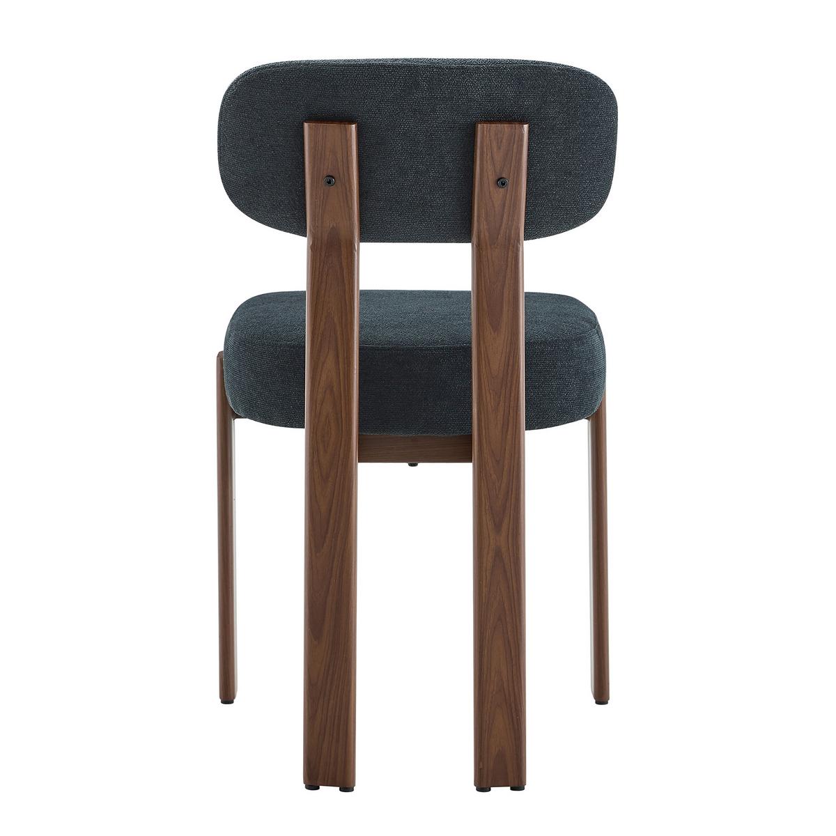 ESSZIMMERSTUHL 2ER-SET aus Leinenstoff mit gebogener Rückenlehne und dicker Polsterung - Schwarz, Textil (49/82.5/57cm) - Urban Meuble